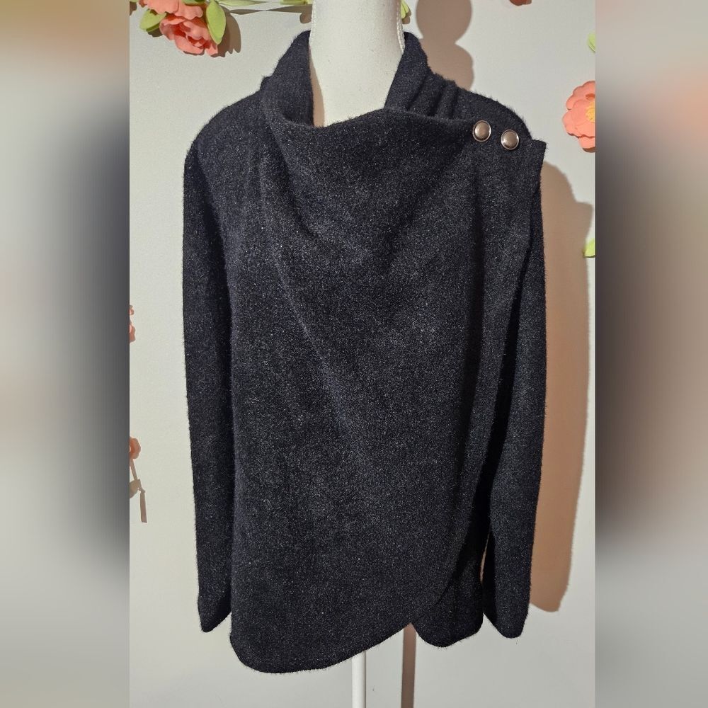 NWOT Maurices Fuzzy Wrap Front Metallic Cardigan Plus Size 2X